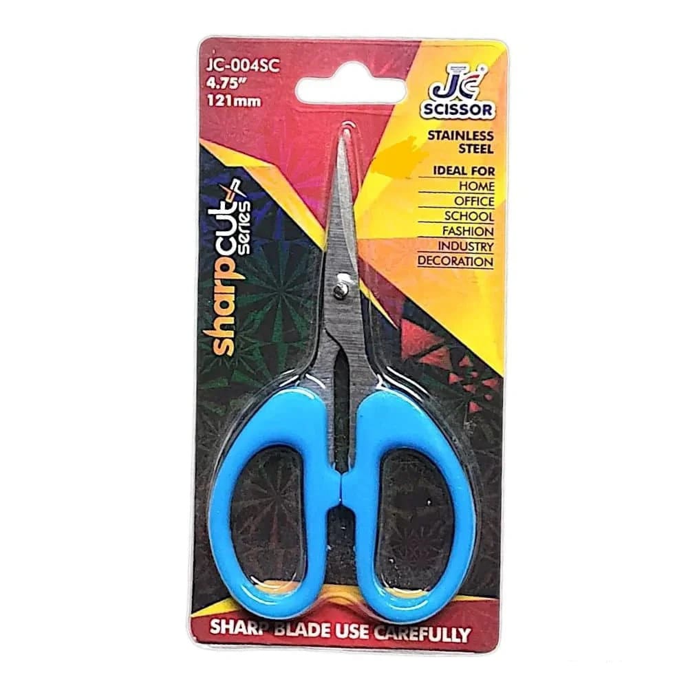 JC-004SC {Pack of 12} Stainless Steel Scissor 121 mm {Random Color}