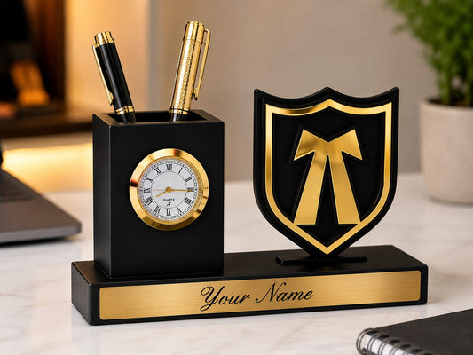21048 Personalized Advocate Desk Organizer Gift with Clock & Pen HOLDER PERFECT FOR GIFTS