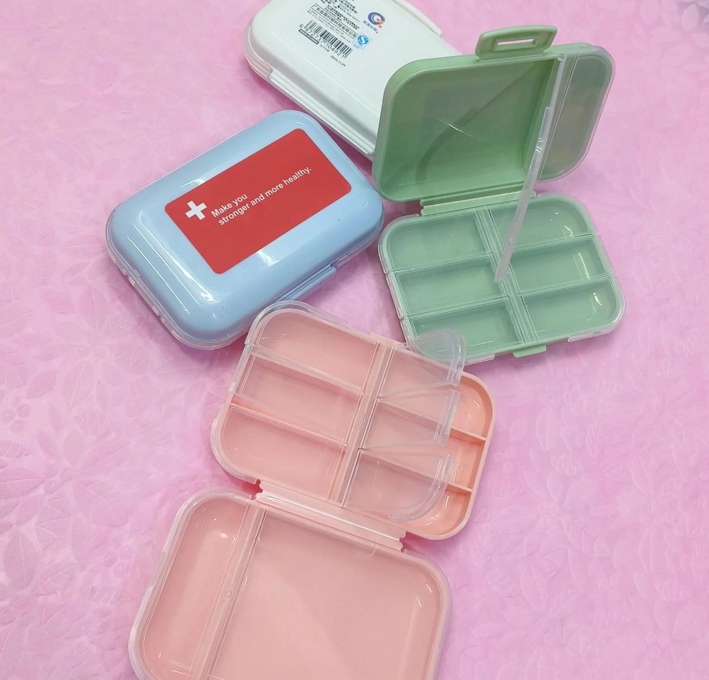 7047 8 Compartments Pill Case Organizer Travel Pill Box Moisture Proof Small Daily Pill Box