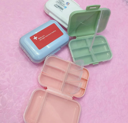 7047 8 Compartments Pill Case Organizer Travel Pill Box Moisture Proof Small Daily Pill Box
