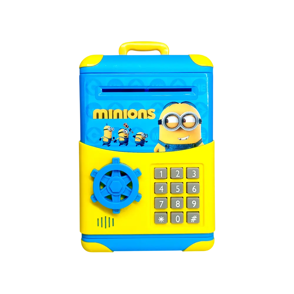 ZY-WF3003 Minions Kids Piggy Bank ATM Toy with Password Lock & Music – Money Saving Box for Kids