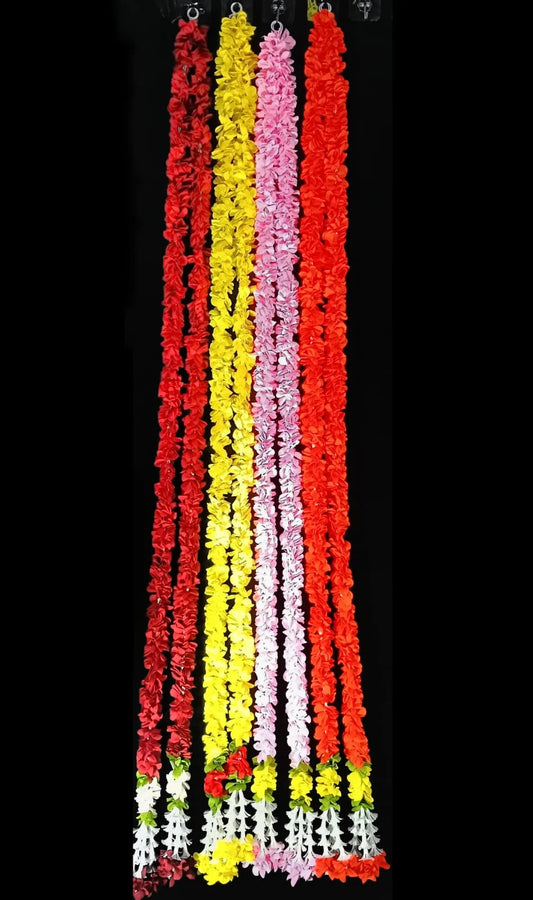 11143 {6 PCS} Artificial Flower Ladi Special Home Decorations items For Special Occasion Diwali, Navratri Pooja Home Decoration Multicolour Ladi 5 Feet