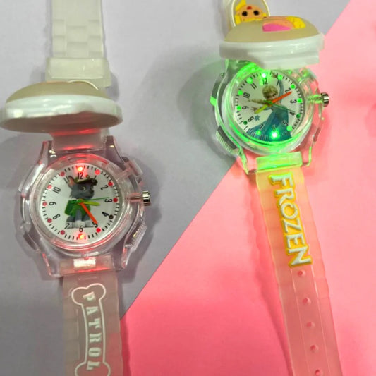 9087 Cute Cartoon Character With Radium Strap Watch