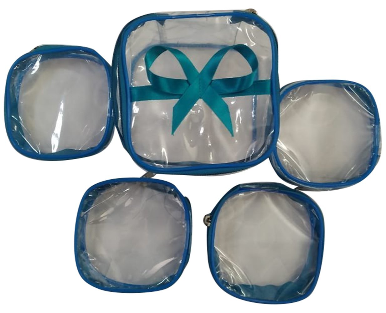 11040 {5 Pcs} Transparent Makeup Box Jewellery Organizer/Jewellery Storage Bag Pouch/Travel Kit Organizer/Jewellery Box {Random Color}