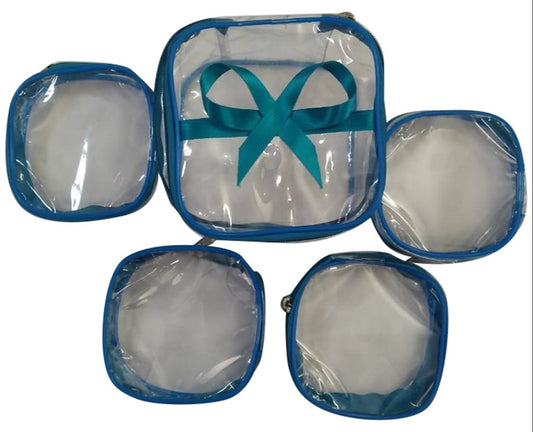 11040 {5 Pcs} Transparent Makeup Box Jewellery Organizer/Jewellery Storage Bag Pouch/Travel Kit Organizer/Jewellery Box {Random Color}