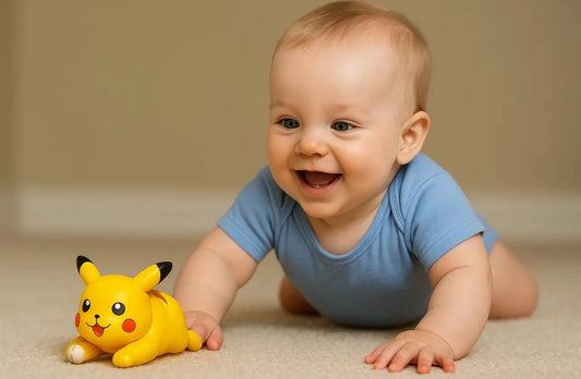 7702 Premium Pikachu Crawling Toy Action Figure| Funny Desk Decoration Showpiece (Yellow)