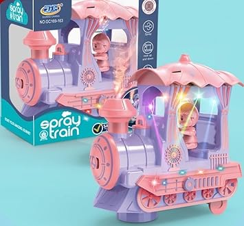 GC169-163 Musical Smoke Train Toy | Spray Steam Train Vehicle Toy for Kids| Boys| Girls with Music, Light and Bump & Go Mode | Lights & Sound