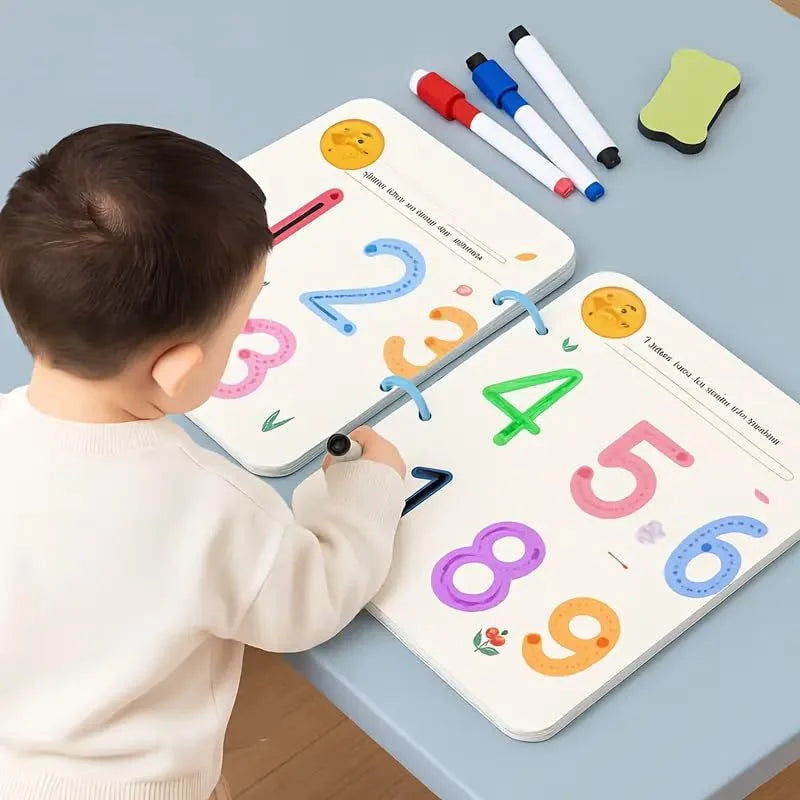 CK034 Magical Tracing Workbook Set, Hand Writing Pen Control Training Book for Learning to Write The Alphabets & Numbers, Preschool Educational Reusable Learning Book for Kids {32 Pages}