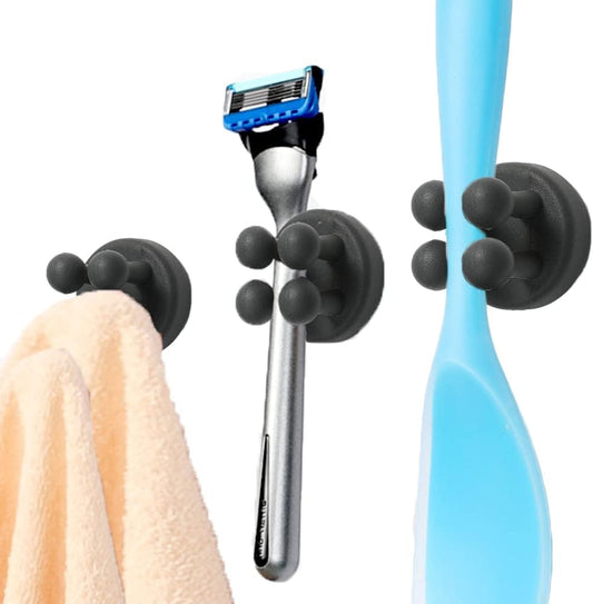 21386 Silicone Toothbrush Holders for Bathrooms - Wall Mounted Shower Razor Holder