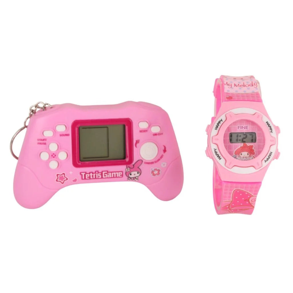 20095 Retro Video Game Keychain with Watch for Boys and Girls {Random Color}