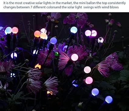 10872 Firefly Outdoor Solar Lights - 6 LED Flash Mode Waterproof Garden Lights, Magical Fairy Light Fireflies for Yard Decoration