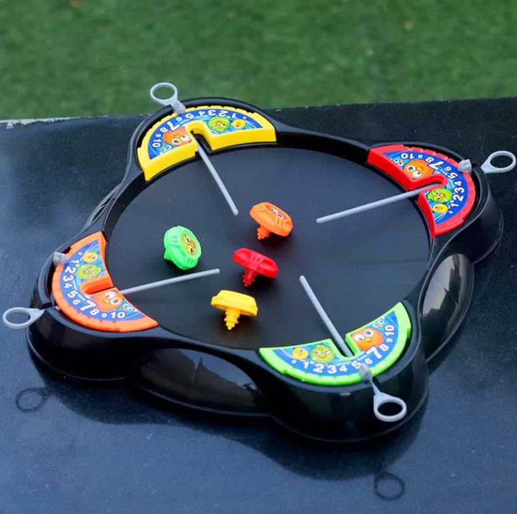 20355 Cool Top Spinning BlazeDisc Game Gyro Battle Toy On Classic Super Arena Disk for Kids, 2-4 Players with 4 Spinners & 4 Launchers (Black)