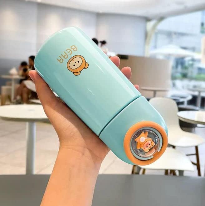20722 Glass Water Bottle - 350ML Leak proof, Superior mini print glass water bottle (Random Design)