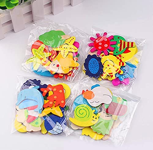 20686 {12 Pcs} Wooden Fridge Calendar Magnet Toy Shape Refrigerator Magnets Cartoon Cute Decorative Sticker for Metal Door Office Whiteboard Return Gifts For Kids
