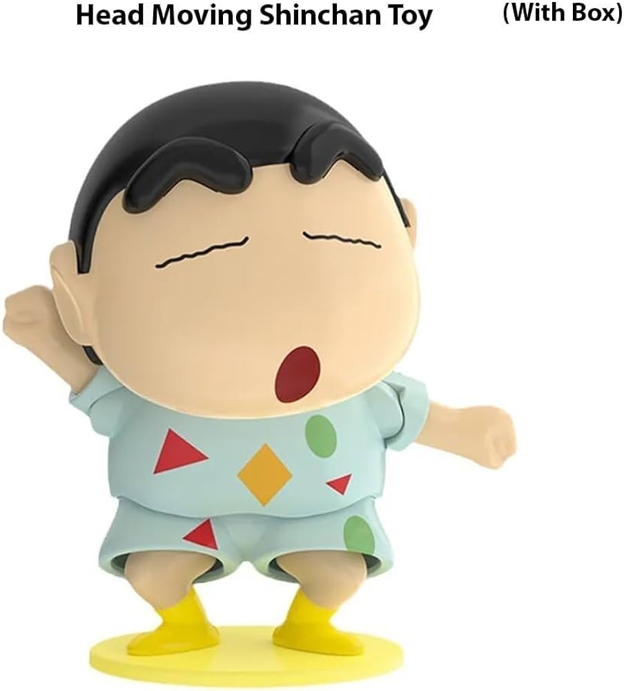 008 Shin-chan Dancing Action Figure with Clockwork – Funny Anime Toy, Moving Head & Arms, Cute Desk Decor, Car Dashboard Ornament, Collectible Gift for Kids {Random Design}