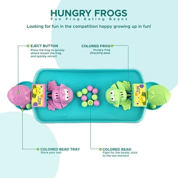 10502 Hungry Frog Eating Beans Game Indoor Interactive Family Board Game with Balls – 2 Player