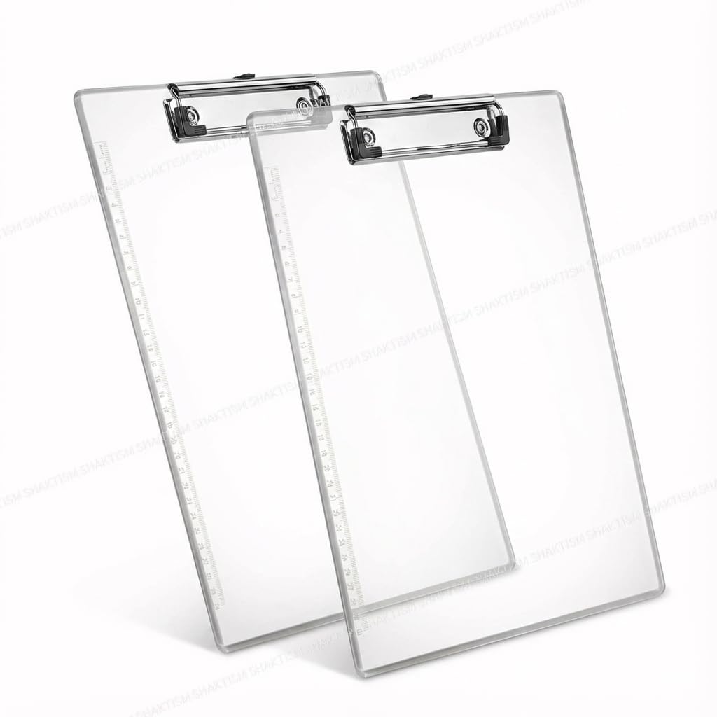 20958 Clear Exam Board for Students | Transparent Exam Board | Thick Strong Moulded Clipboard with Hanger for Examination Board,Writing Pad for School Students
