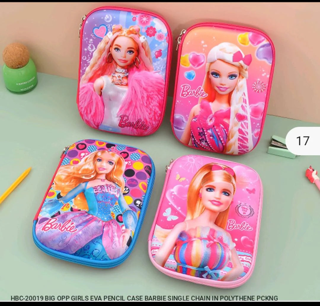 10576 Barbie Cartoon Design Pencil Pouch 20 Cm × 12 Cm {Random Design}