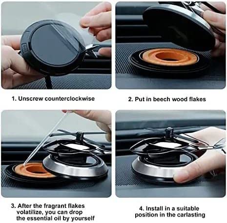 SG-1047 Red Smart Look Car Solar Helicopter Solar Power Dashboard Air Freshener Perfume