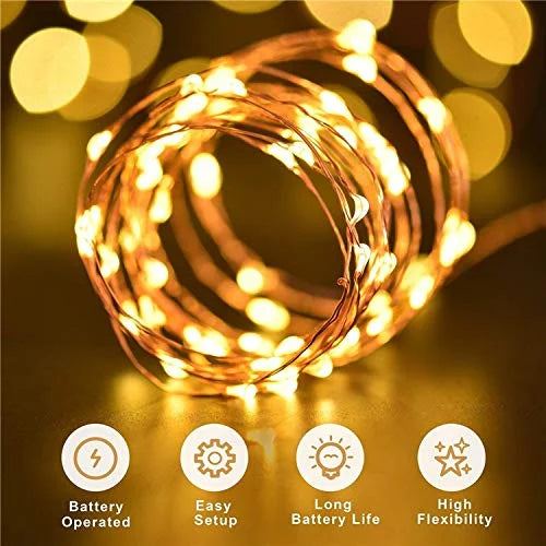 20150 5 Meter LED light Fairy Lights AAA-Battery Operated Golden color