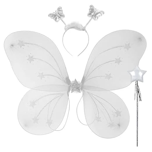4065 Set of 3 Butterfly Wing, Butterfly Wand & Hair Band