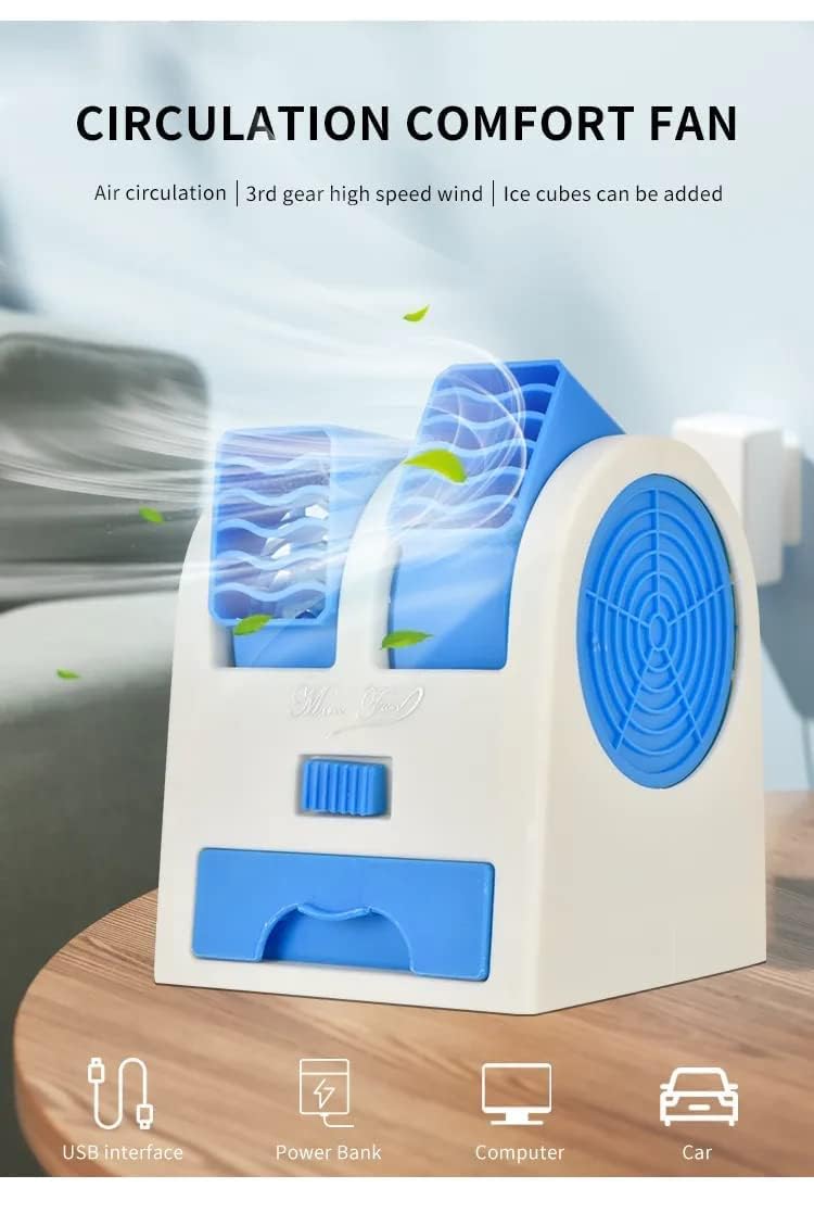 F001  Mini Air Conditioner & Humidifier | Portable Air Cooler Fan for Personal Space | Easy Way to Cool Any Space at Home or Office {Multicolor}