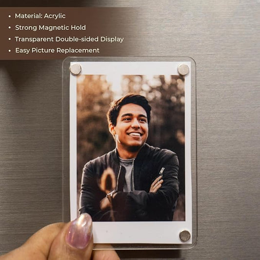 20569 Customized / Personalized Fridge Magnet Frames, Fridge Magnet with Photo, Mini Picture Frames | Perfect for Polaroid Photos, Instant Camera Prints, and Gifting