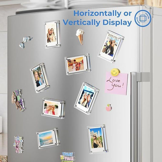 20569 Customized / Personalized Fridge Magnet Frames, Fridge Magnet with Photo, Mini Picture Frames | Perfect for Polaroid Photos, Instant Camera Prints, and Gifting