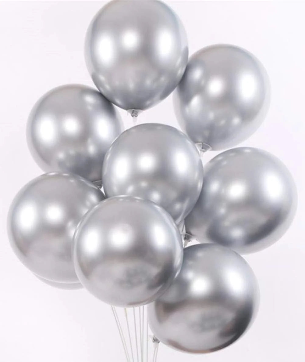 2034 (50 Pcs) Silver Metallic Balloons