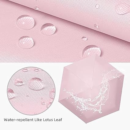 20760 Travel Mini Folding Compact Umbrella with Case, Manual Open 6 Ribs Lightweight Portable, Small Sun & Rain Pocket Umbrella for Girls and Women {Random Color}