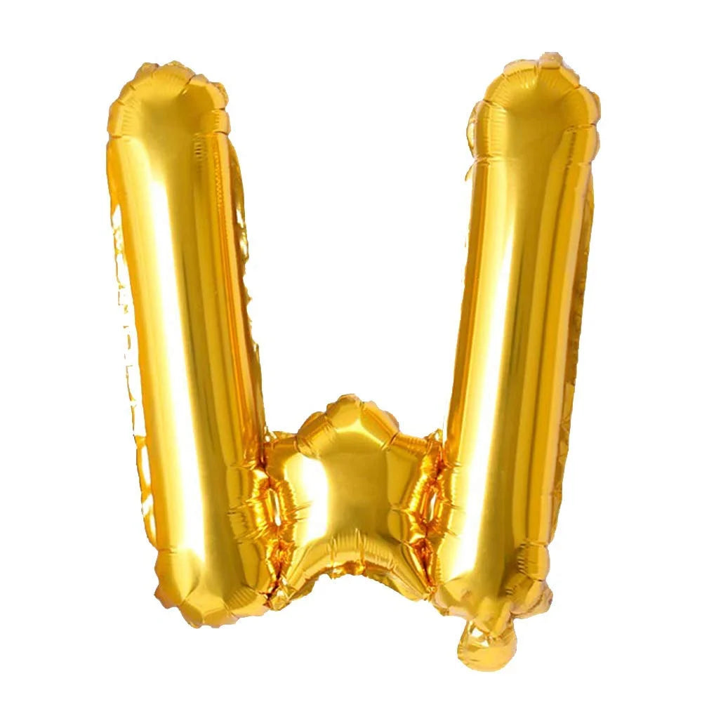 9034 (10 pcs) W Gold Letter Foil Balloon