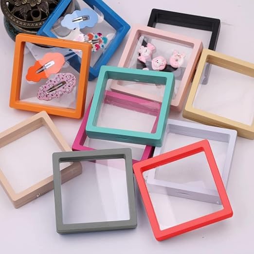 5285 Plastic Floating Case | Transparent PE Film Jewellery Storage Box 7 Cm {Multicolor}