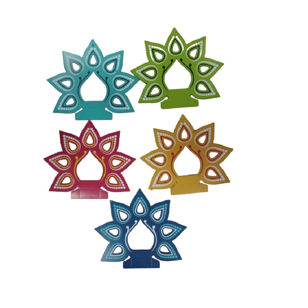 KCH 3087 {Pack of 10} Hanging Festive Mystic Multicolor Printed Paper Lanterns for Home/Office & Many Festive Diwali