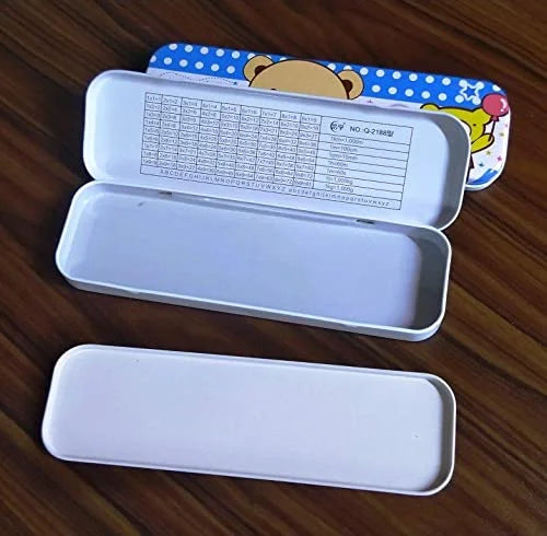 188438 Cartoon Printed double Metal Pencil Box