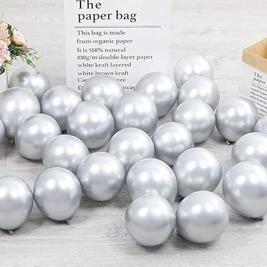 2091 (50 pcs) Silver chrome Balloons