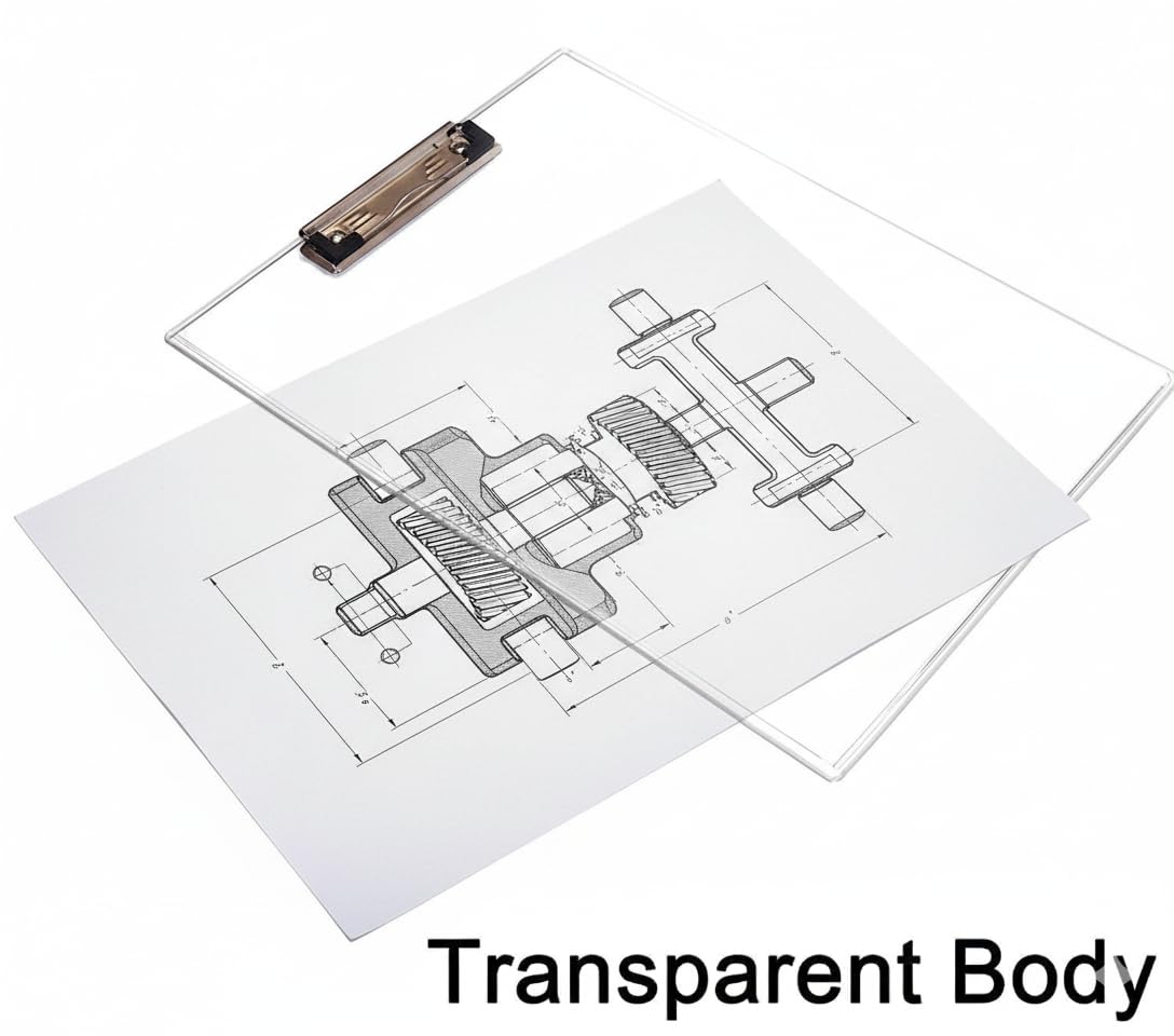 20958 Clear Exam Board for Students | Transparent Exam Board | Thick Strong Moulded Clipboard with Hanger for Examination Board,Writing Pad for School Students