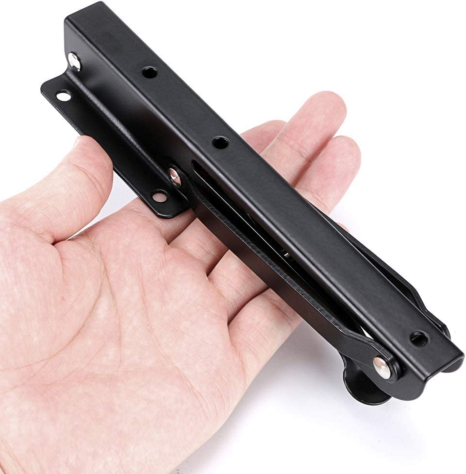 20444 Sturdy Folding Shelf Brackets - Heavy Duty Black Metal Triangle Table Bench Folding Shelf Bracket 20 CM, 2 Pcs Folding Shelf Hinge Wall Mounted