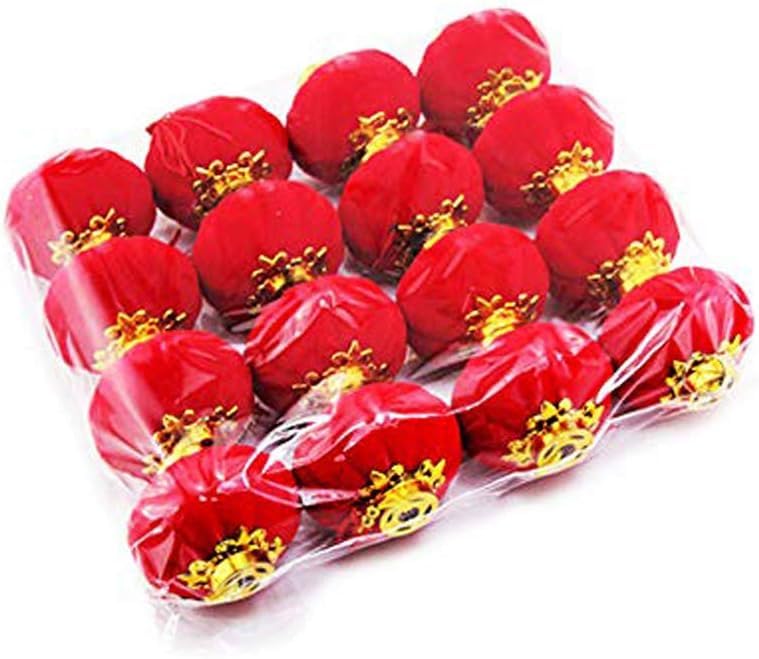 21367 Red Lantern 16 Pcs Lucky Hanging Lanterns Decoration New Year Wedding Party Hang Mini Lantern Home Decoration for Chinese Spring Festival and Celebration