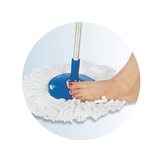 20855 Home Cleaning Stainless Steel 360° Rotating Pole - Microfiber Mop with Adjustable Rod Stick {Random Color}