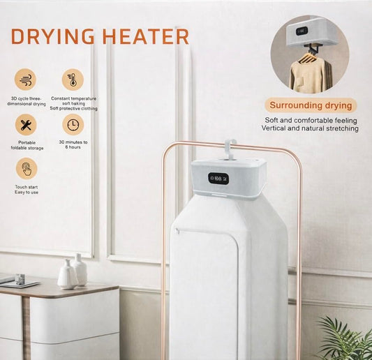 LS-171 Portable Electric Clothes Dryer Machine with Timer, Fast Drying Mini Cloth for Travel, Home & Hostel Use, Foldable Garment with Hook