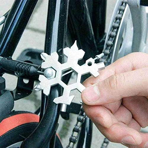 20523 Snowflake Multi-Tool Stainless Steel Snowflake Keychain Tool 18-in-1 Incredible Tool Snowflake Screwdriver Tactical Tool for Outdoor Camping