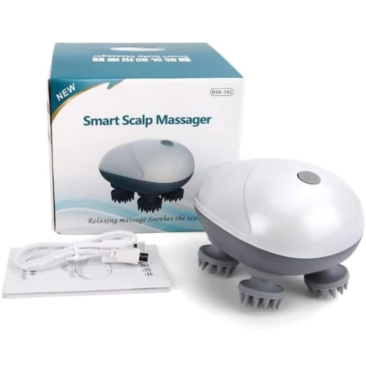 OSK-701 Electric Head, Scalp Massager, Advance Red Light Therapy for Boost Growth Fall Control Therapy 3 Speed Mode Handheld