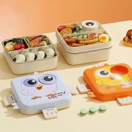 LX-7114 Laxson Versatile & Durable Lunch Box – Ideal for Work, School, and Travel | Eco-Friendly With Easy-to-Clean Design (Chicken Theme)