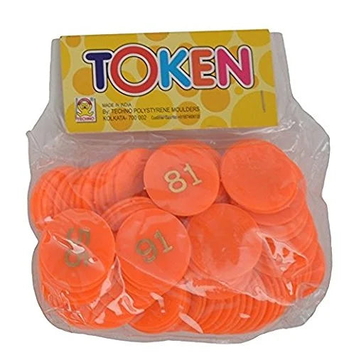 20115 Token/Coin | Chips for Board Games and Other uses | Round Shape Plastic 1 to 100 Numeric Token Coins Without Holes {Multicolor}