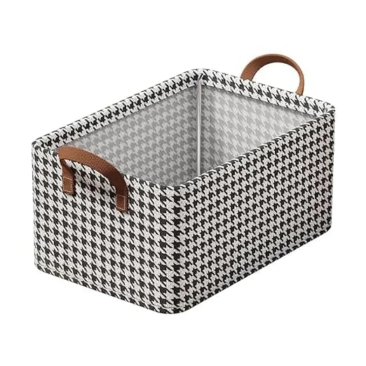 21291 Closet Clothes Organizer with Handle, Fabric Storage Box with Steel Frame Stackable Shelf Storage Baskets Foldable Wardrobe Storage Box for Clothes Jeans Sarees Toys - 30×24×17CM (PACK OF 1)