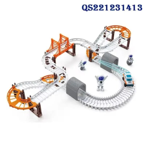 888-72 Plastic Spaceship Series Railway Toys | Kids DIY Assembly Electric Slot Car Track Toy Set | Children’s Gift