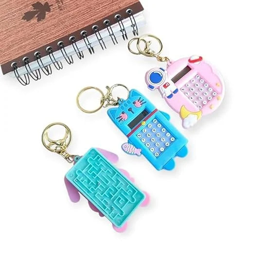 10539 Calculator with Mini Game Keychain || Cartoon Keychain for Boys & Girls || Keyring with Pendant for Bags & Keys