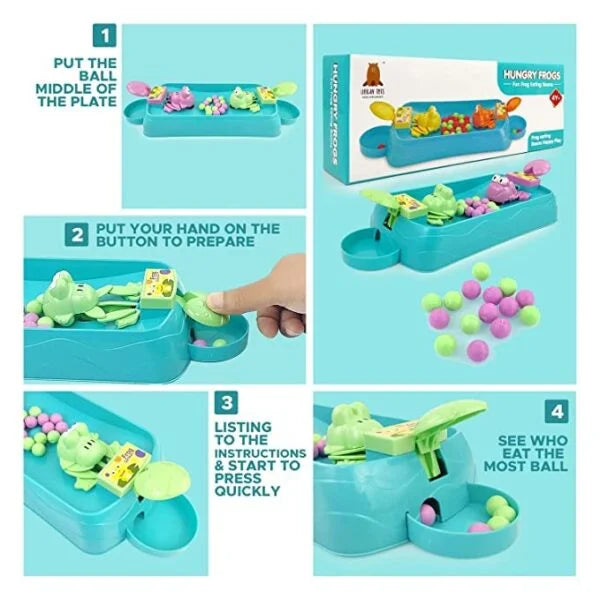 10502 Hungry Frog Eating Beans Game Indoor Interactive Family Board Game with Balls – 2 Player