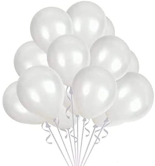 2035 (50 Pcs) White Metallic Balloons