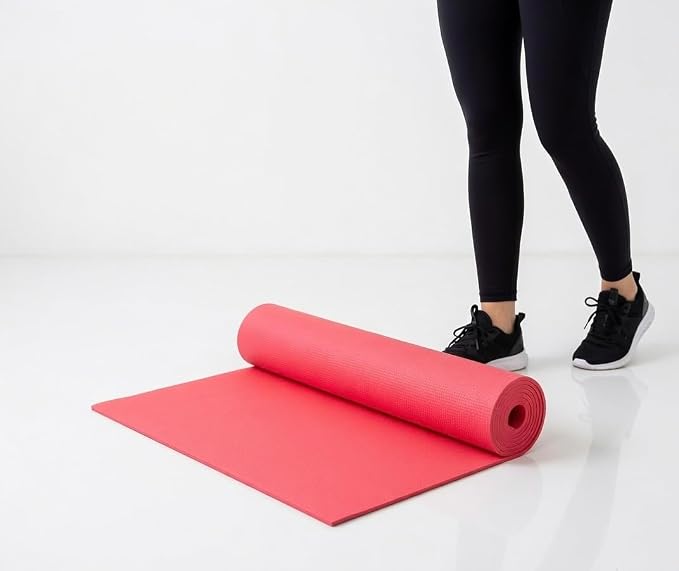 21055 Yoga Mat with Carry Strap | Non-Slip Exercise Mat for Home & Gym | Eco-Friendly, Lightweight & Durable Workout Mat | Ideal for Yoga, Pilates, Fitness | Ideal for Men & Women (Multicolour)